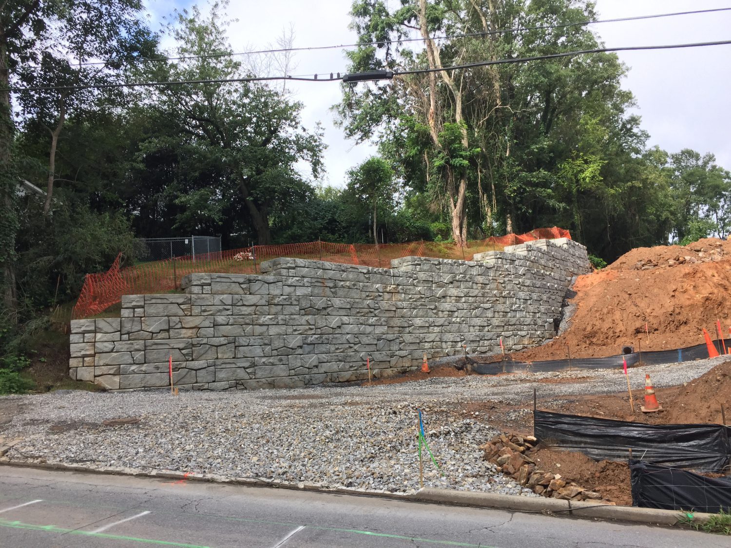 finished retaining wall in Weaverville, NC