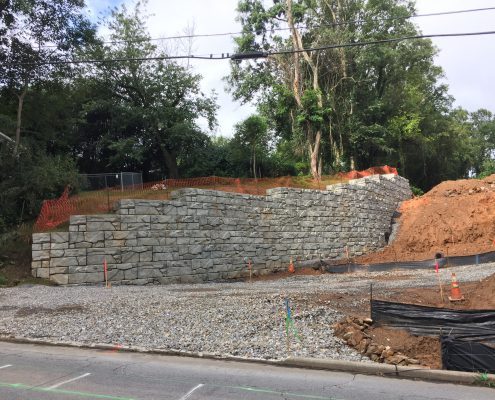 finished retaining wall in Weaverville, NC